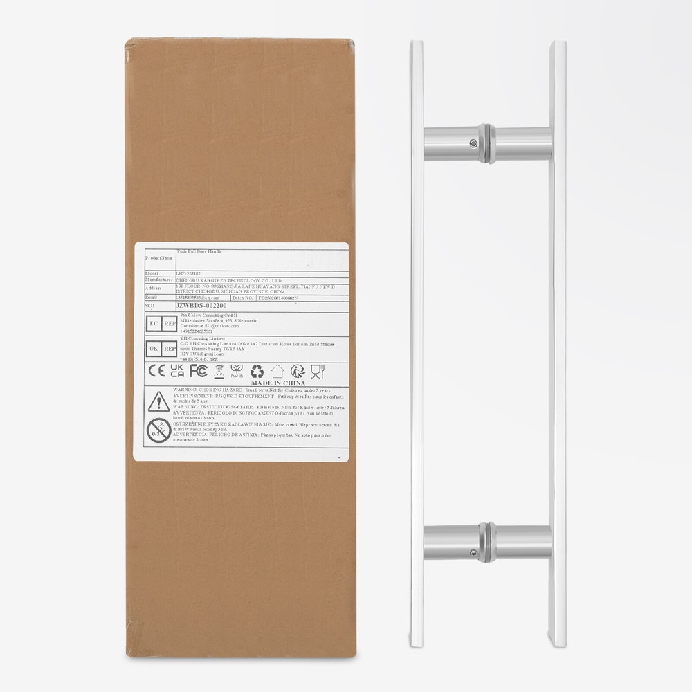 Stainless Steel Sliding Barn Door Handle 17.52" Double Sided H Shape Pull Push