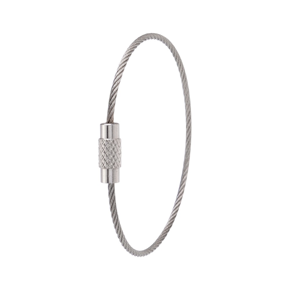 Thread Heavy Duty Stainless Cable Keyring Keychain with Zippered Pouch 10 Pack