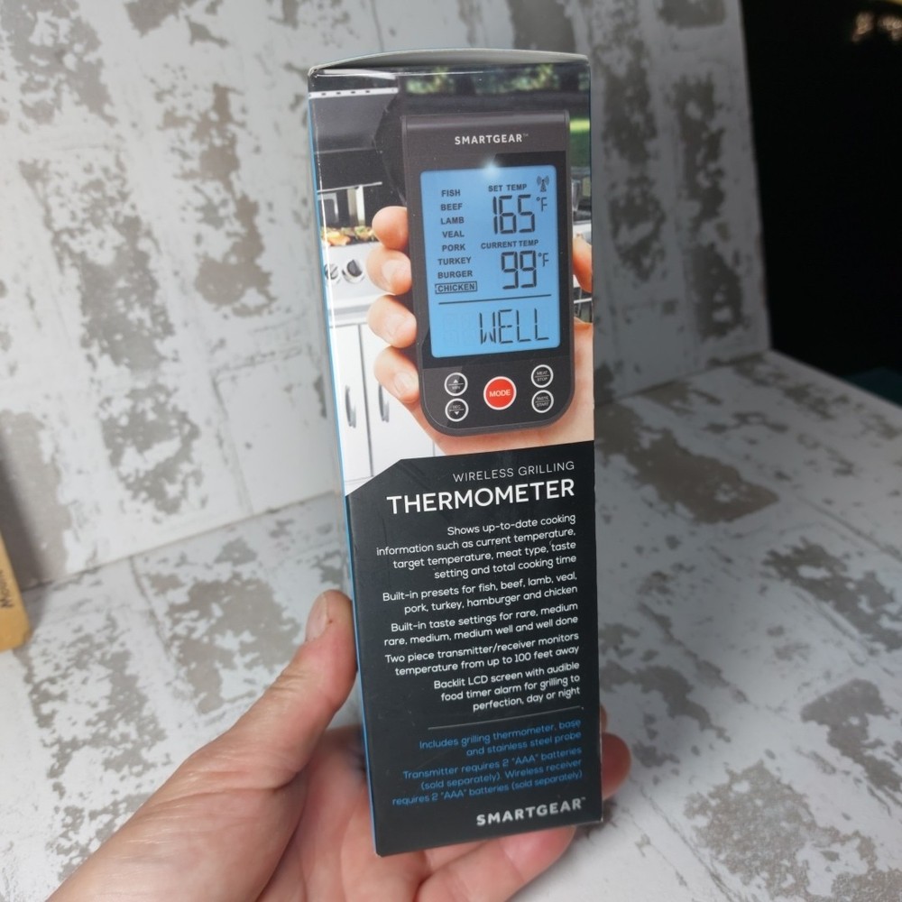 New SmartGear Wireless Grilling Thermometer Sealed Box Programmable Timer $39.99