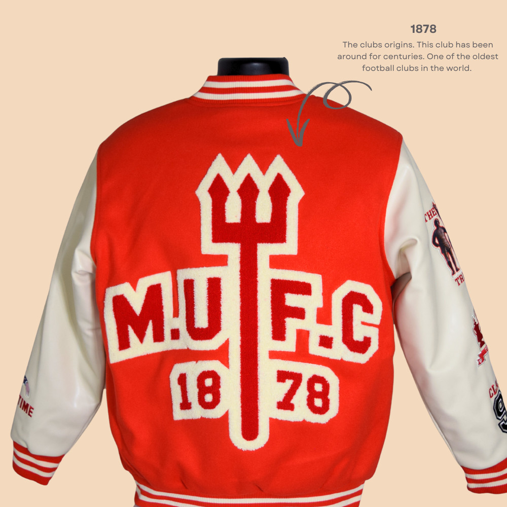 CUSTOM RED DEVIL VARSITY JACKET SIZE M - THE LETTERMAN COLLECTION