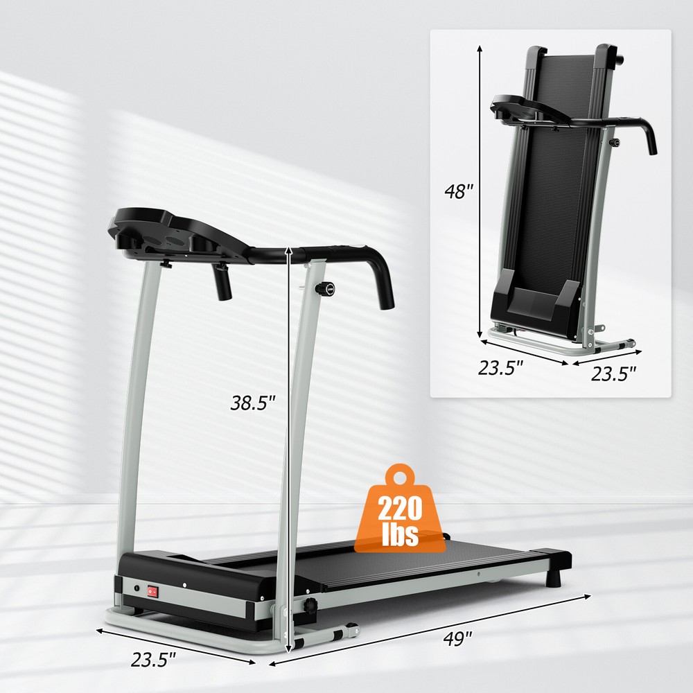 Folding 2 HP Treadmill Motorized Running Machine 12 Preset Program & LCD Display