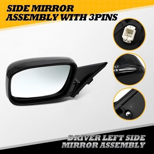 Driver Side Mirror Assembly Compatible with Accord 2003-2007 Non-Heated Left