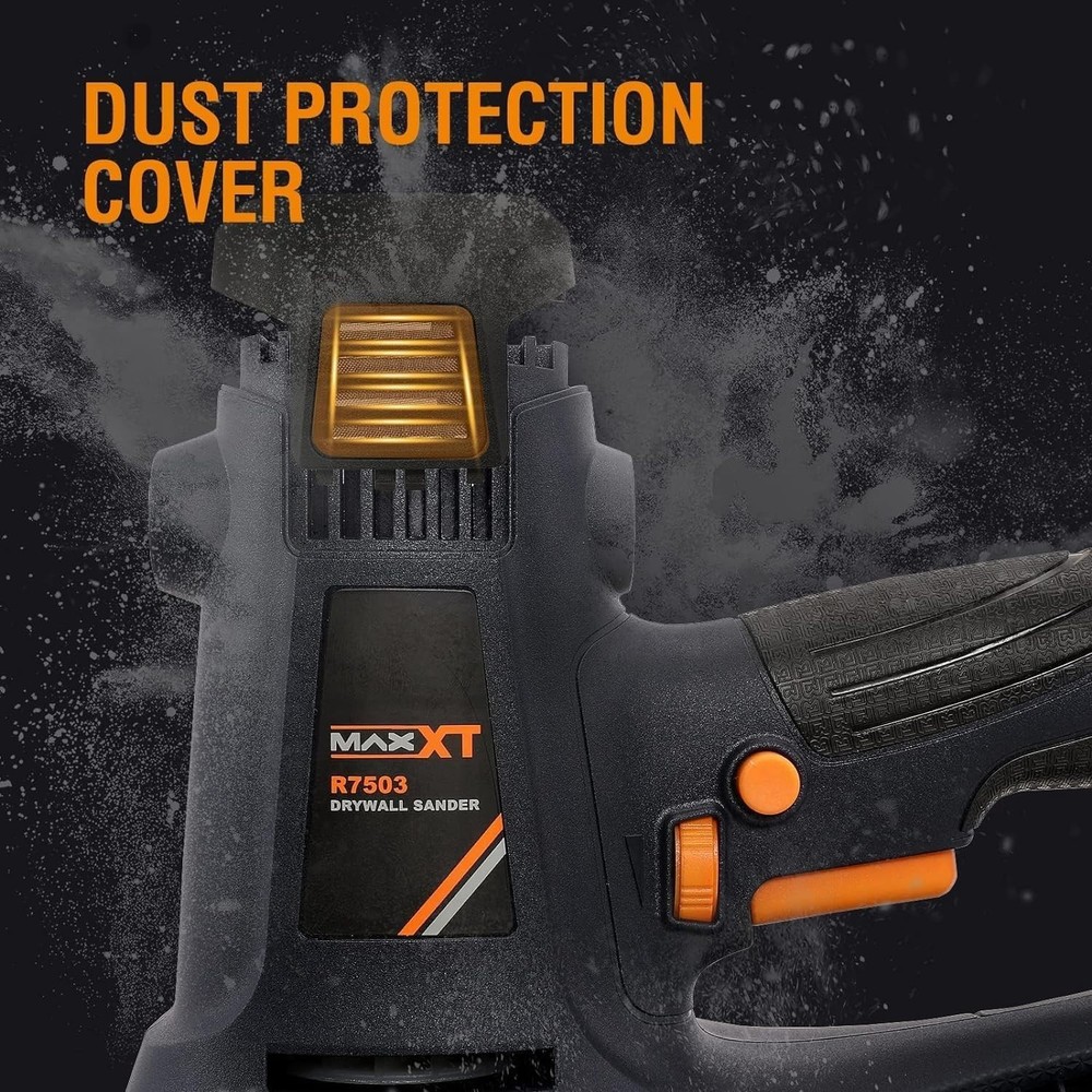 Electric Handheld Drywall Sander with Variable Speed and Dust Extraction Feature