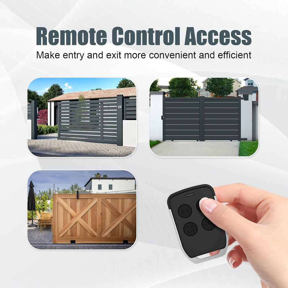 Gate Opener Remote Control Transmitter with Keychain, 4 Button Custom Rolling Co