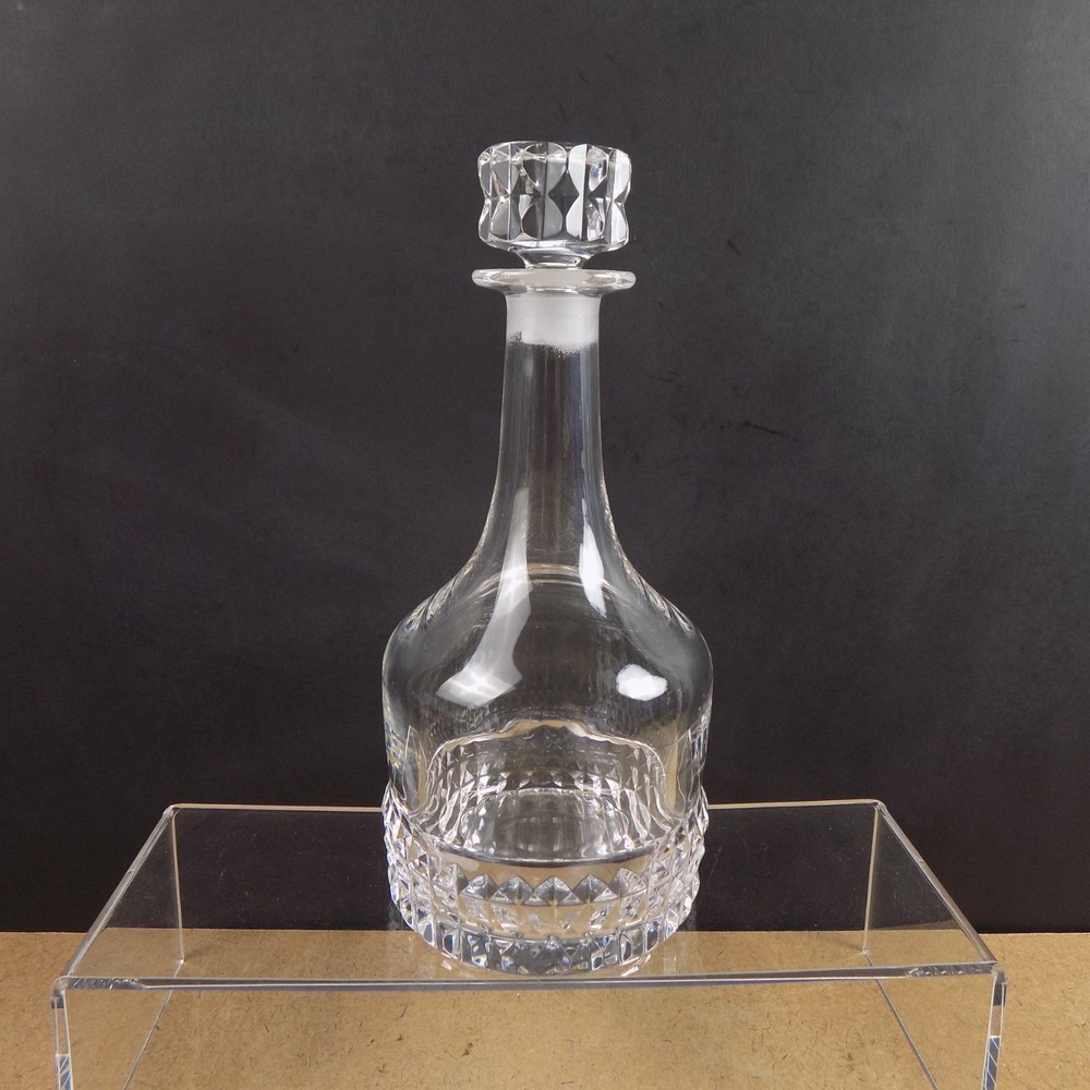 Orrefors Sylvia Crystal Decanter VGC Signed 9.5" Tall Cut Diamond Pattern