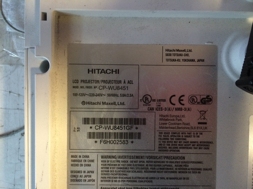 Hitachi CP-WU8451 Projector 3633 Hours | Tested