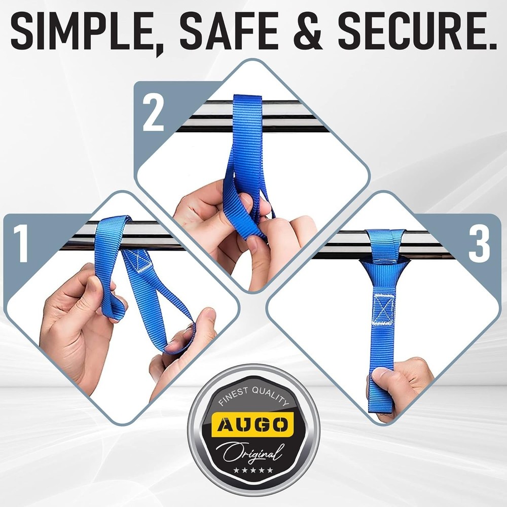 Heavy Duty Soft Loop Tie Down Straps - 6 Pack - 4500 lbs Capacity for Secure ...