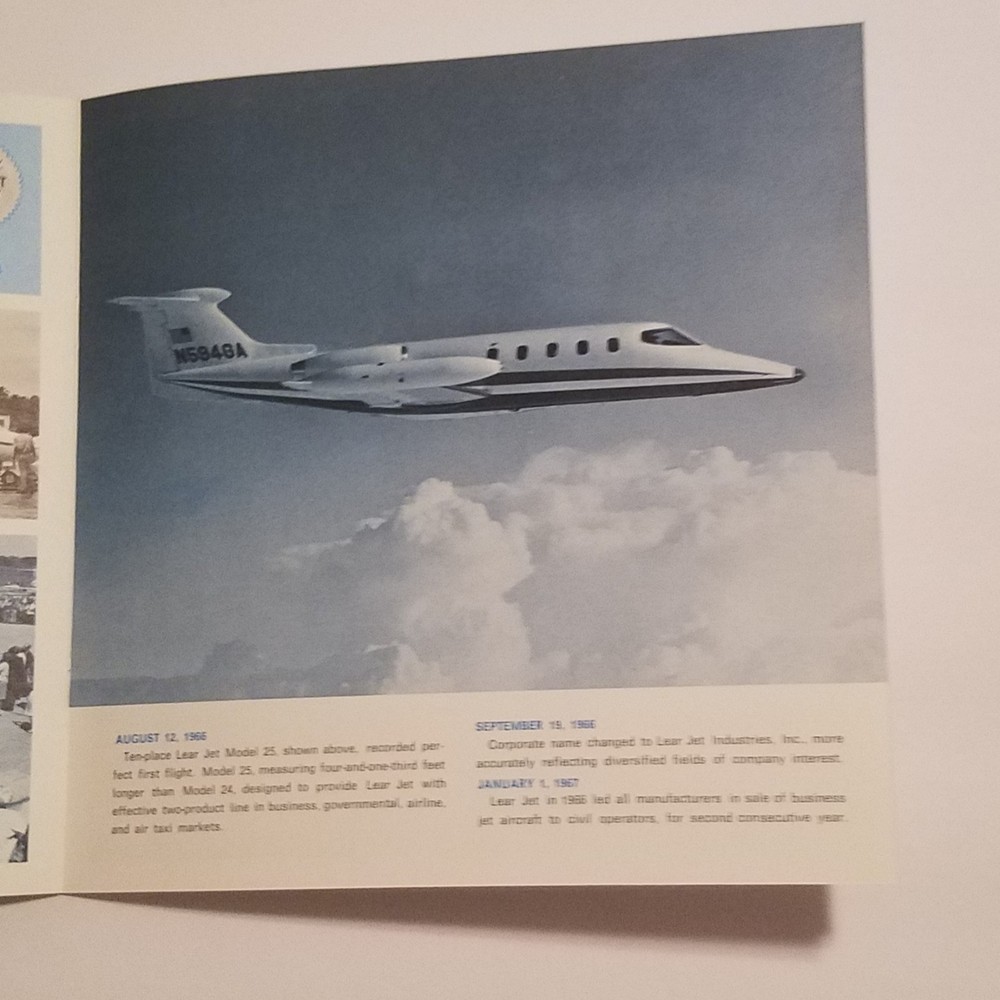 Lear Jet Learjet Jetstream Jet Stream December 1967. Milestones Book.