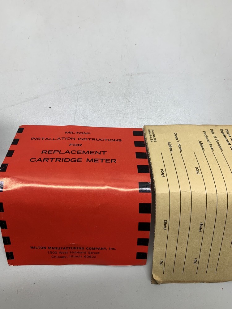 Vintage Milton 1201 Replacement Cartridge Meter For Portable Engine Analyzer NOS