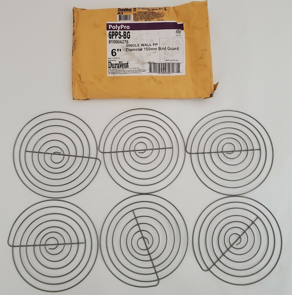 (6 PACK) DuraVent PolyPro 6PPS-BG Polypropylene 6" Bird Guard Screen