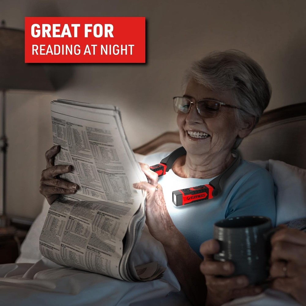 Rechargeable Hands-Free Neck Light with Adjustable Brightness and Beam Direction
