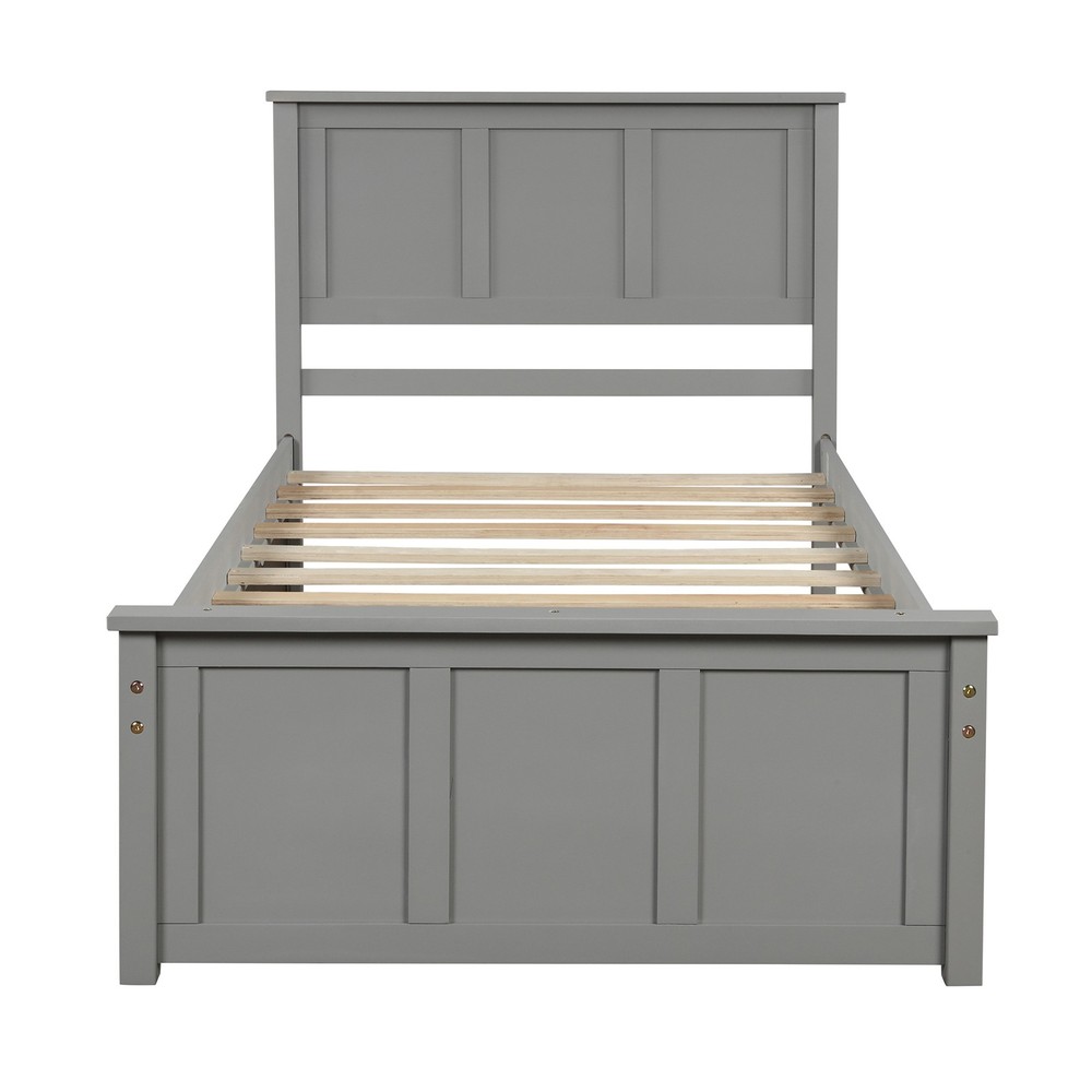 Platform Bed with Trundle Twin Size Frame