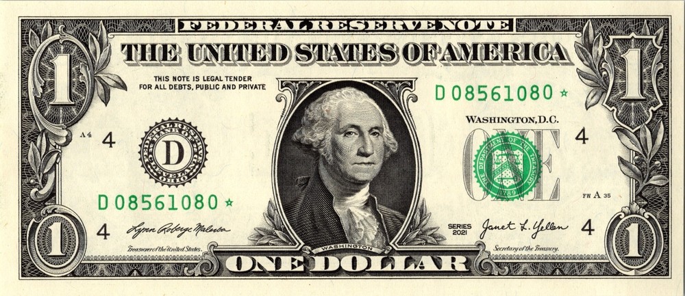 2021 D Star Note One Dollar Bill Regular Run Pack Note D08561080*