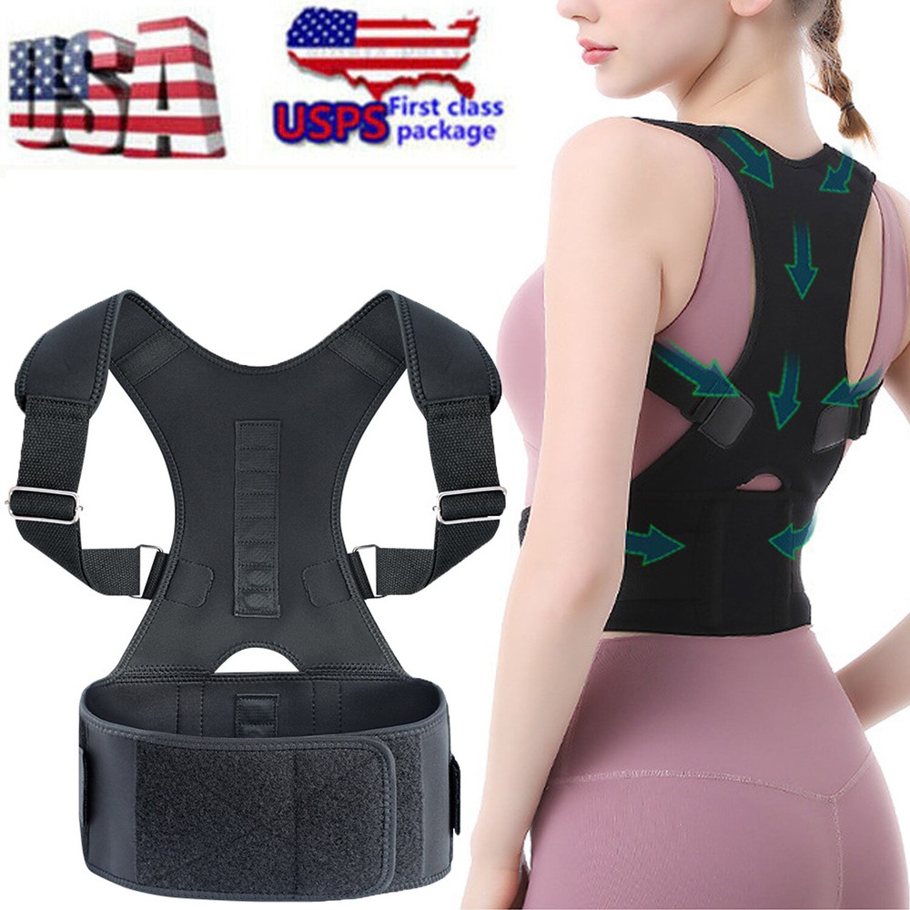 Adjustable Posture Corrector Brace Shoulder Back Support Belt Magnetic Therapy
