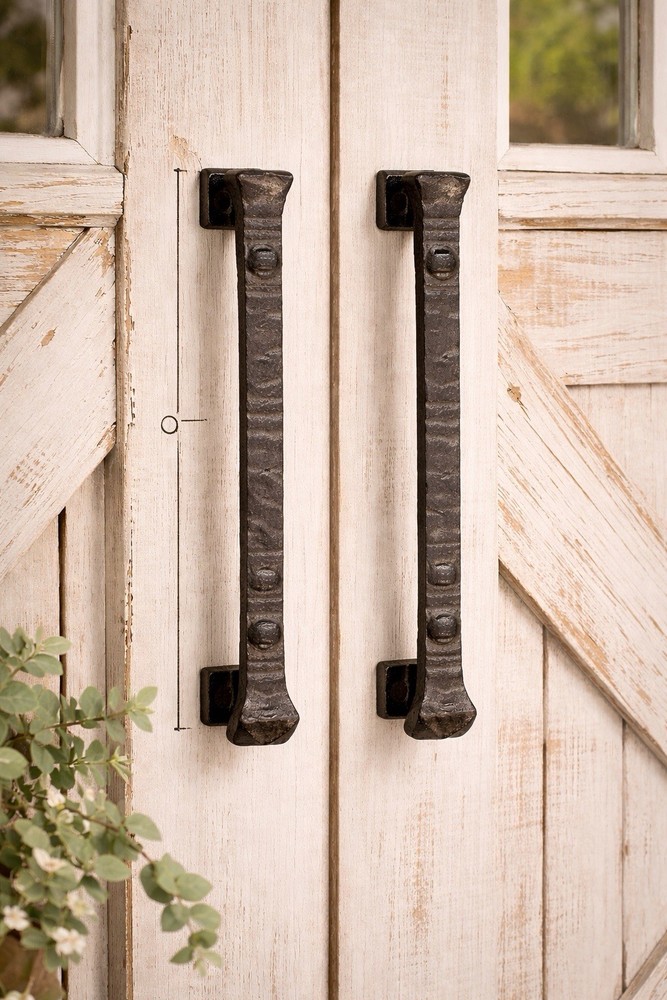 2 Large Cast Iron Rustic Foundry Style Barn Handle Gate Pull Shed Door Handle 9”