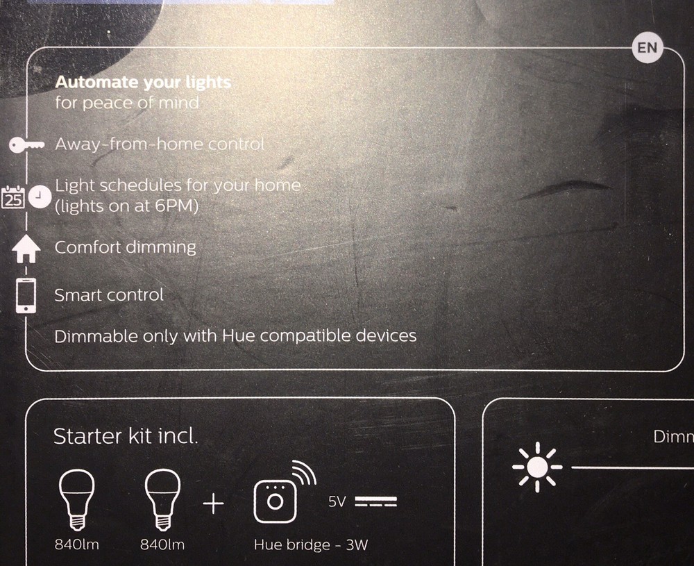 Philips Hue Kit 455287 A19 LED 2 Smart Bulbs and 1 Smart Hub Light Controller