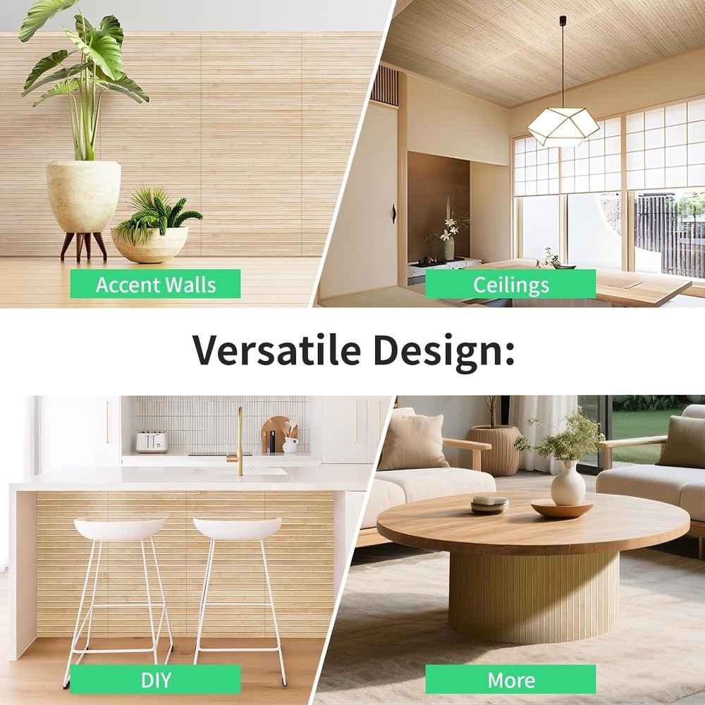 Eco-Friendly Carbonized Bamboo Panel 12x96" - Chic Tropical Interior Accent