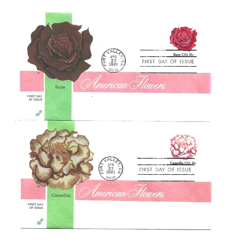 1876-79 Flowers, Spectrum, set of 4, FDCs