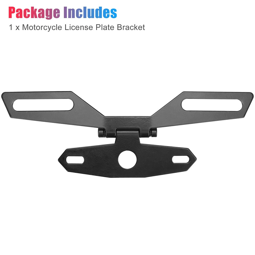 Motorcycle License Plate Holder, Folding, Adjustable Tail Light Bracket