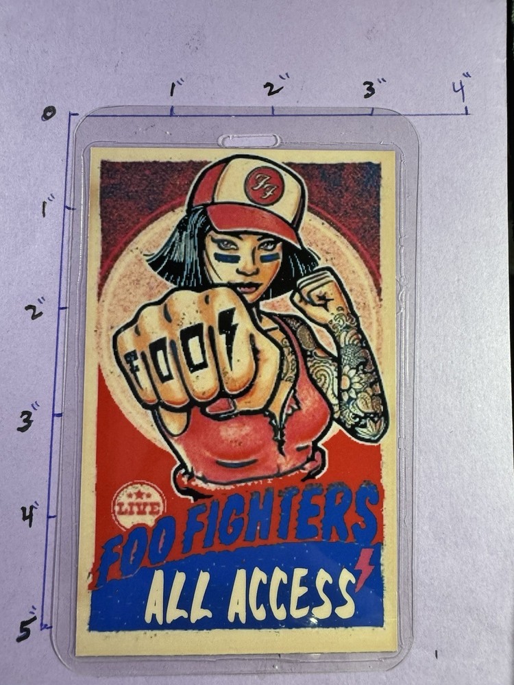 Foo Fighters commemorative all access backstage pass/laminate with lanyard
