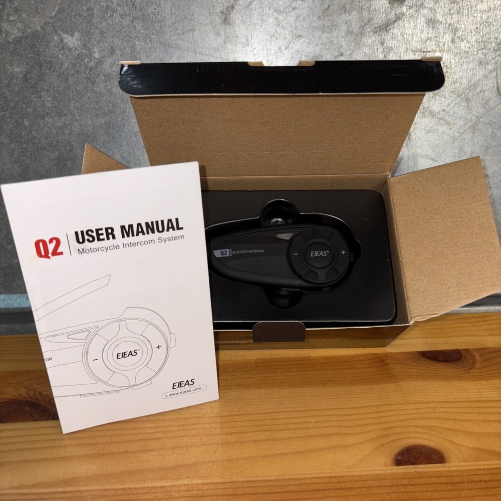 EJEAS Q2 Full Duplex 2-Person Motorcycle Helmet Intercom Bluetooth Intercom