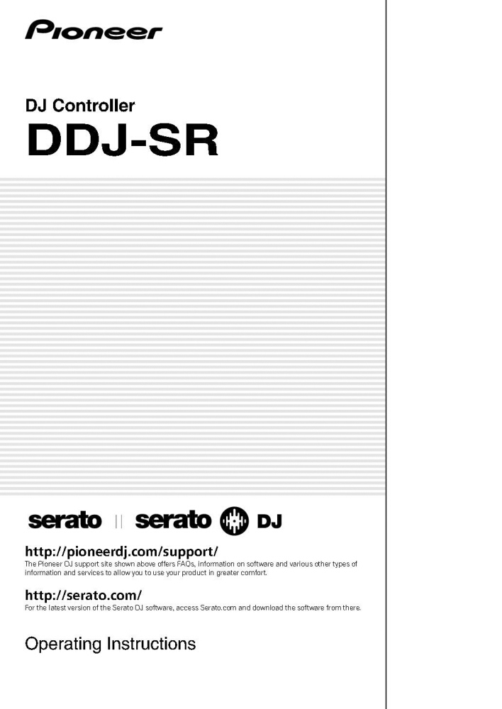 Pioneer DDJ-SR DJ Controller Owners Manual