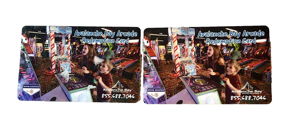 Avalanche Bay Arcade Redemption Cards