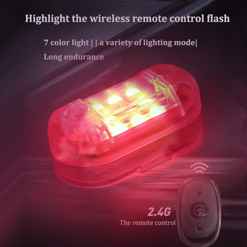 Motorcycle Wireless Remote Control LED Strobe Light Flash Turn Signal Indicator