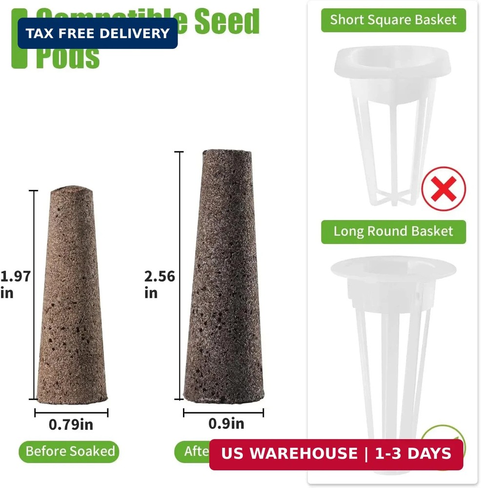 Grow Sponges 50 Pack, Hydroponics Replacement Root Growth Sponges Compatible wit