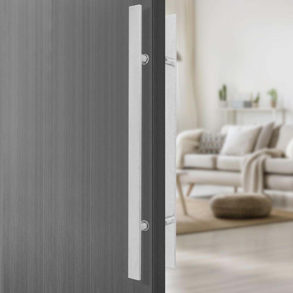 Double Sided Stainless Steel Door Handle Pair Pull Push Sliding Barn Door Handle