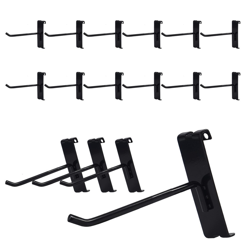Gridwall Hooks 4 Inch 12PC Heavy Duty Black Display Panel Retail Storage