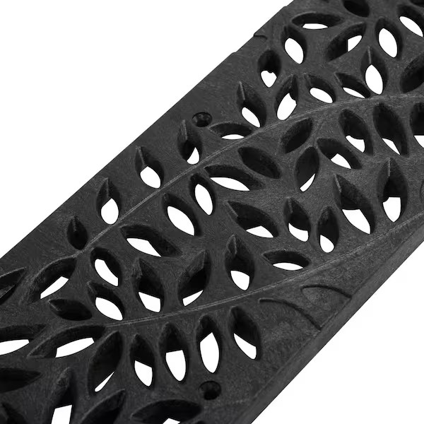 Spee-D Channel Drain Grate 2 ft Decorative Botanical Design Black 252
