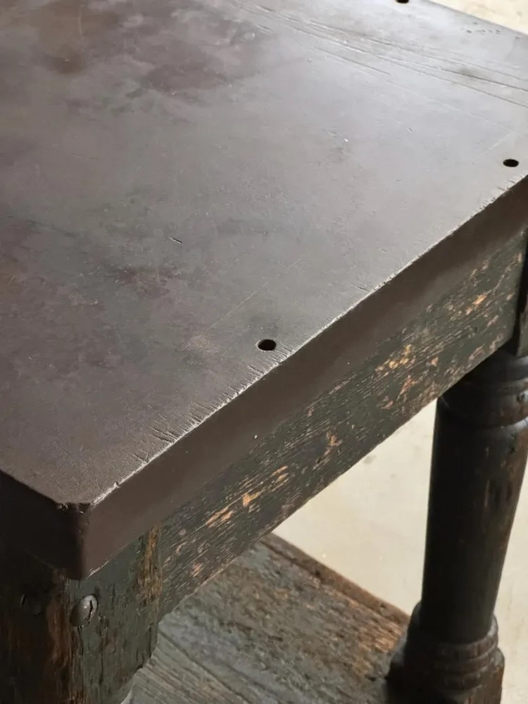 Antique Turtle Table On Casters