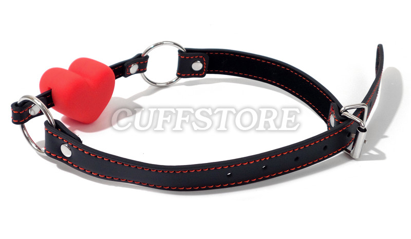 Red Heart Silicone Open Mouth Gag