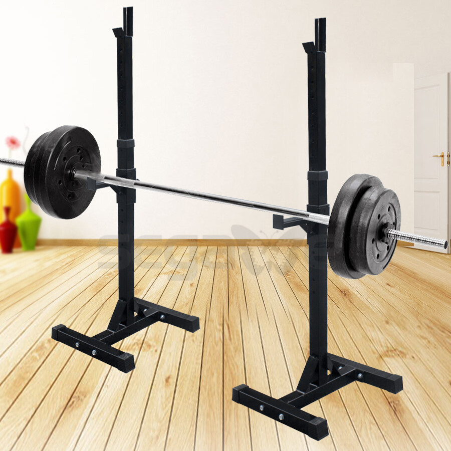2PCS Squat Rack Adjustable 40"-66" Dumbbell Barbell Rack Bench Stand Max 550Lbs
