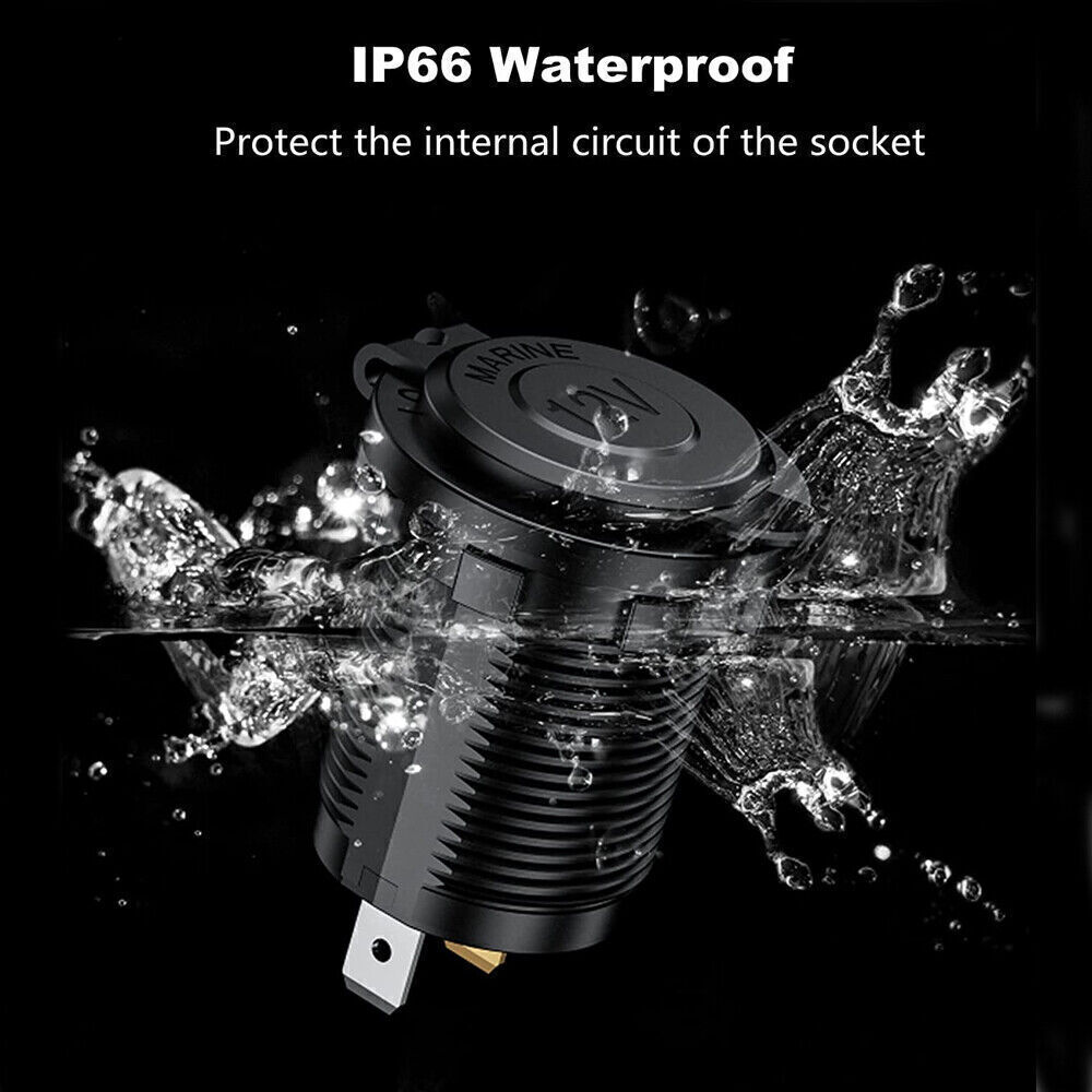 2Sets Cigarette Lighter Socket Power Outlet Socket Receptacle Car Motorcycle ATV