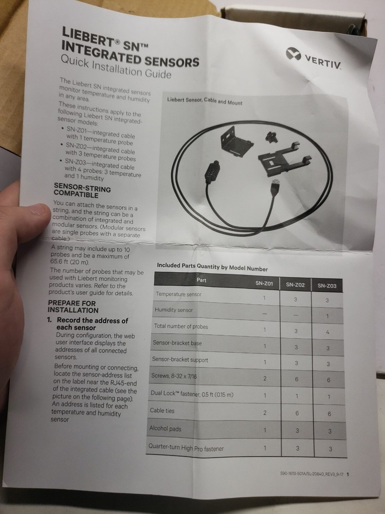 Vertiv Liebert SN-Z01 Sensor Network