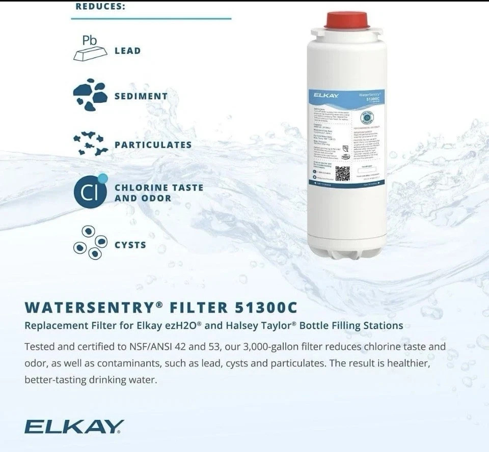 3 Pack Elkay 51300C WaterSentry Plus Compatible Replacement Filter