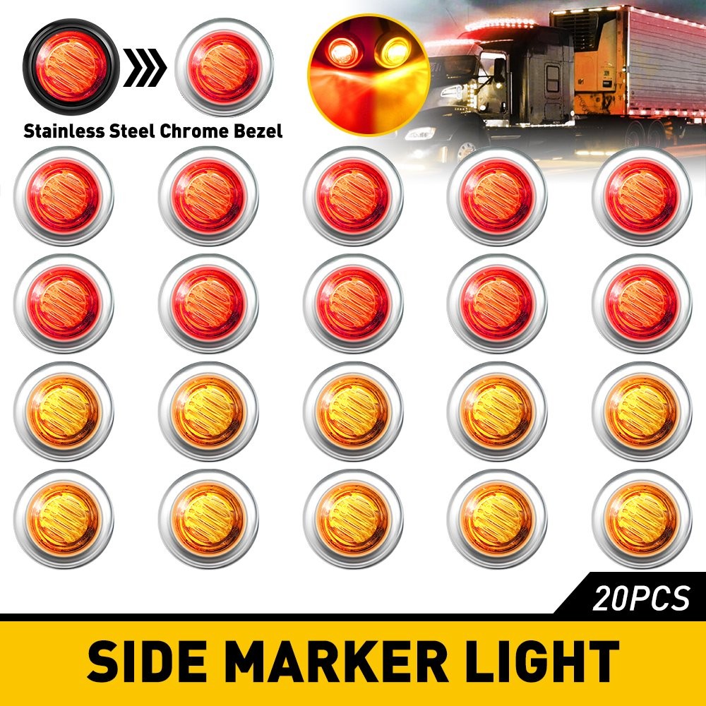 Marker Side Clearance Truck Trailer RV LED Light Amber/Red 12/24V Waterproof D