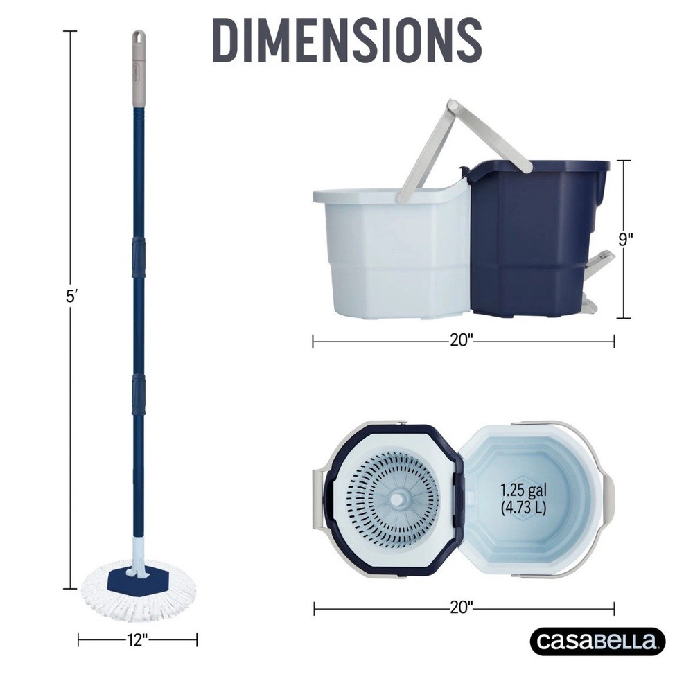 Casabella Clean Water Spin Mop with Extra Refill