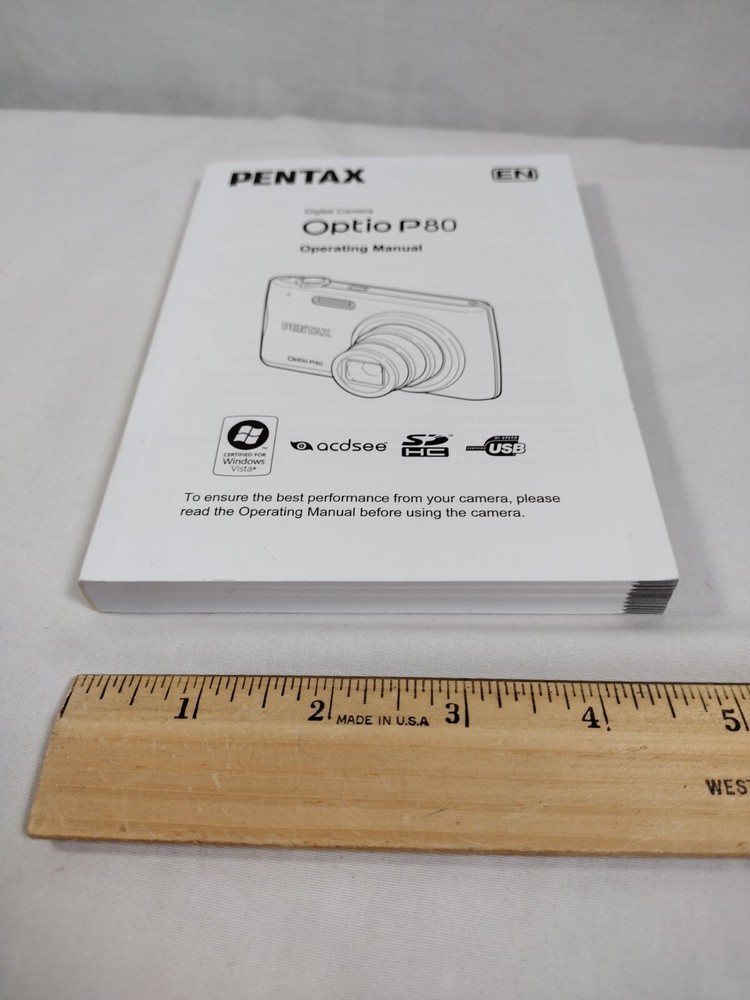 Pentax Optio P80 Operating Manual / Users Guide English