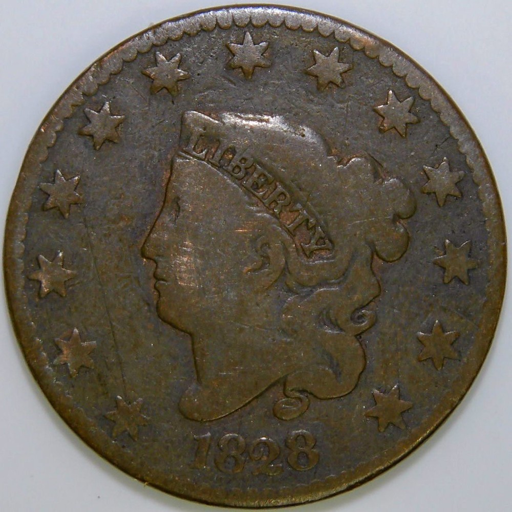 1828 Coronet Head Large Cent k287