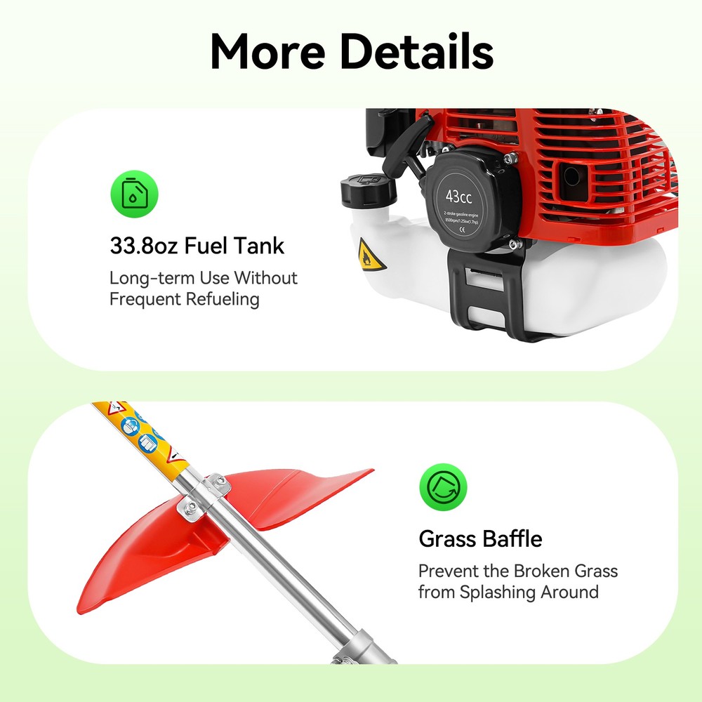 43CC 2 Stroke String Trimmer Lawn Wacker Eater Weed Grass Trimming Machine