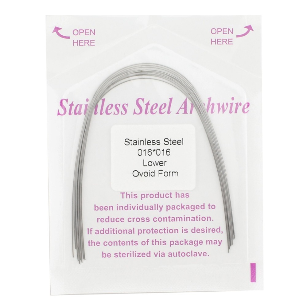 100pc Dental Orthodontic Stainless Steel Arch Wire Ovoid Form Rectangular U L