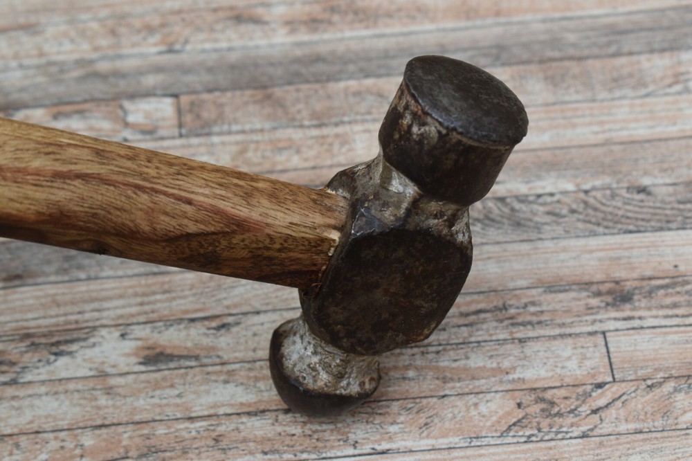 Used Iron Blacksmith Hammer Silversmith Carpentry Work Round Head Hammer Tool