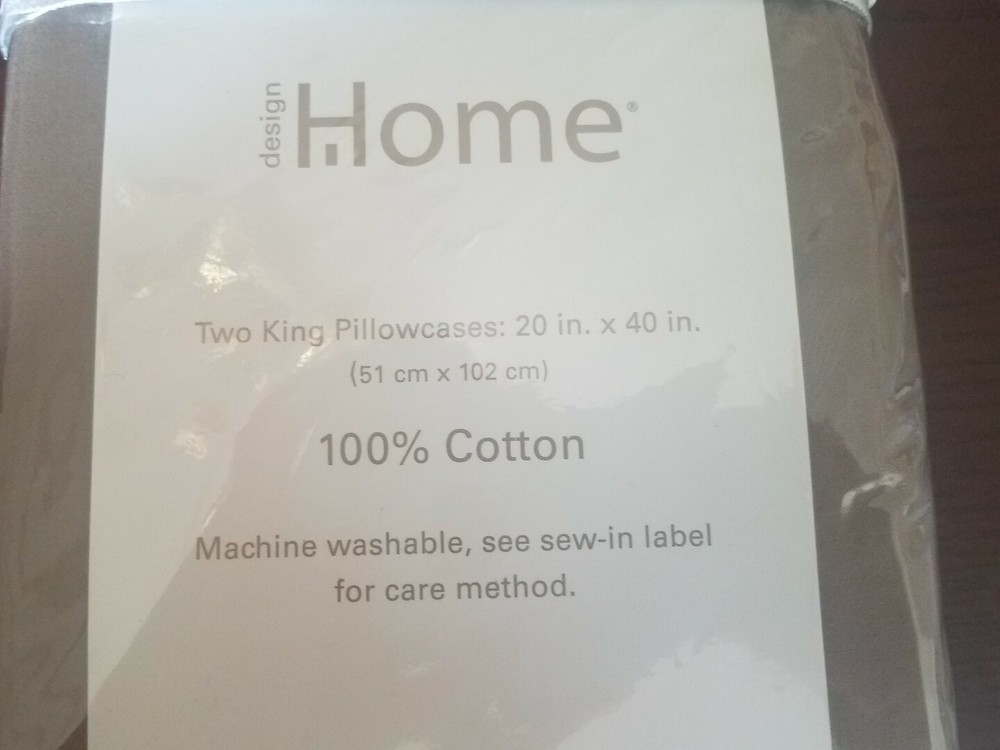 design Home Caribou Solid/King two king pillowcases 20 in. x 40 in