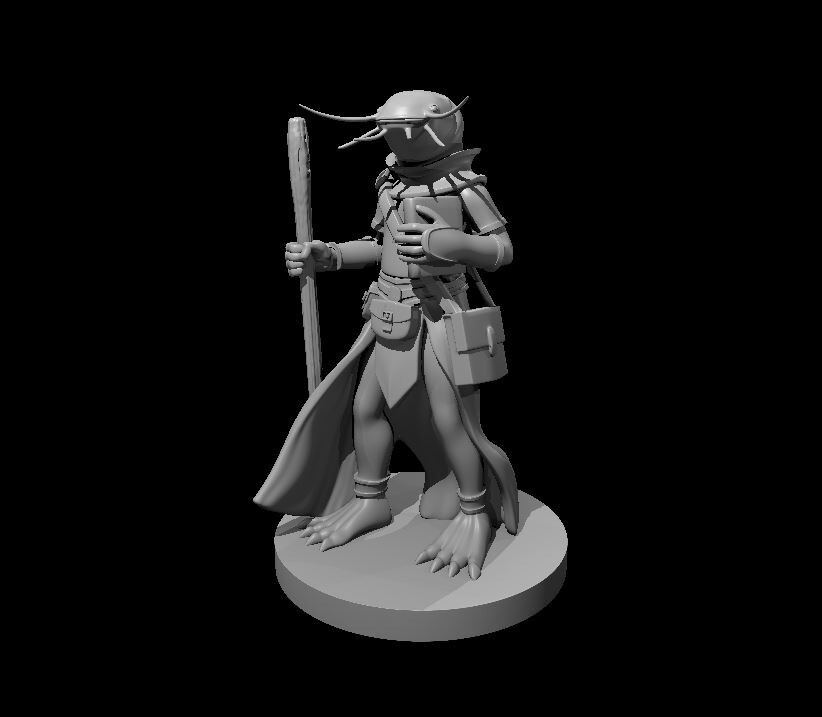 Fishfolk Cleric 28mm Scale DND D&D Tabletop Miniature