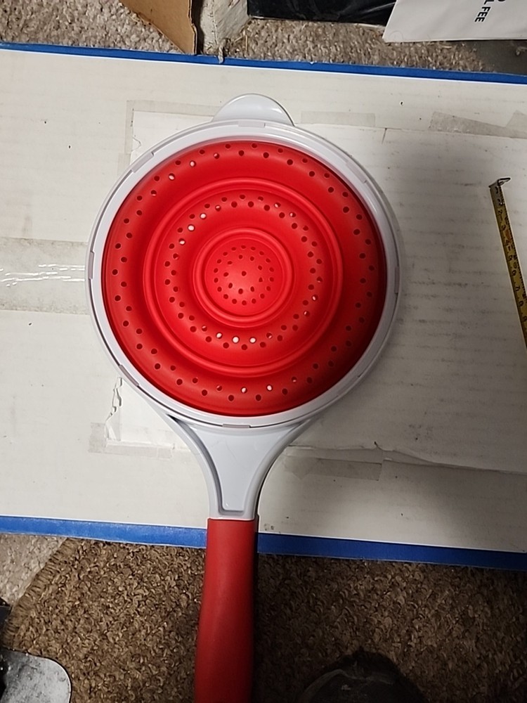 Pop N Store Collapsible Strainer Red; SILICONE COLLAPSIBLE STRAINER 16" L; 8"D