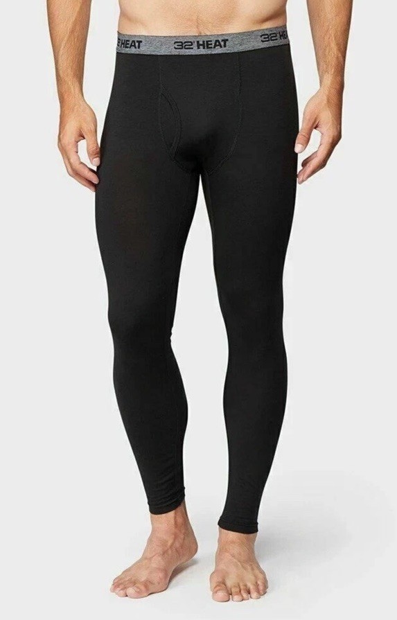 2 Men's 32 Degrees Heat Stretch Quick-Dry Soft Base Layer Pants 2 Pack Small