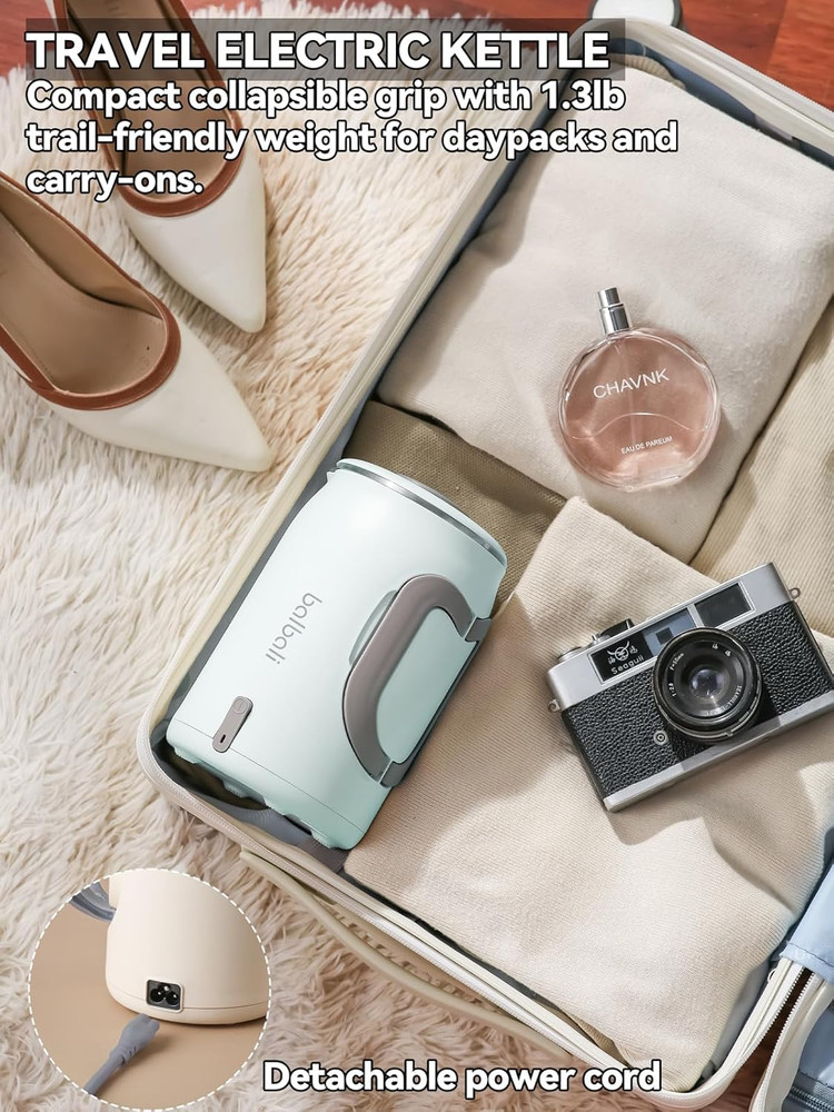 20Oz Small Electric Kettle for Boiling Water - Collapsible Handle Mini Electr...